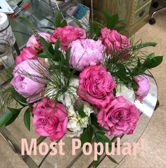 Peonies and Rose Deluxe Flower Arrangement